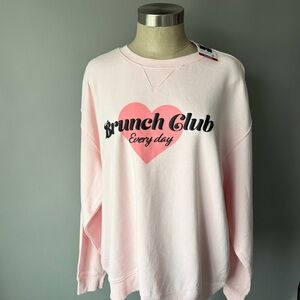 WILDFOX NWT Women’s Crew Sweater Brunch Club XL
